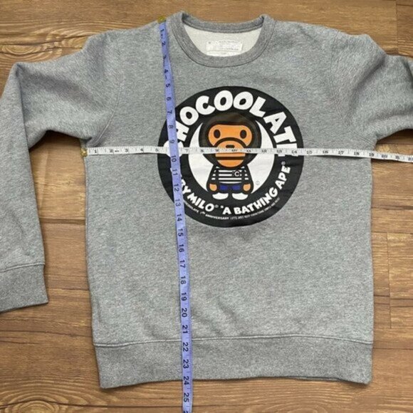 Bape A Bathing Ape Baby Milo Chocoolate 7TH Anniversary 2013 Sweatshirt Medium - Picture 4 of 10